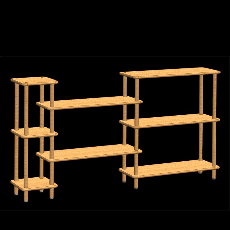 SOPHIA 101cm-Bibliothèque en bois massif modulable - modélisation